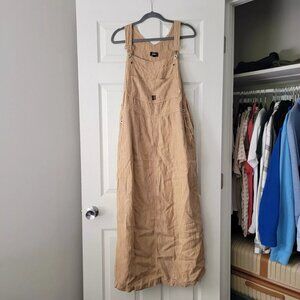 Vintage Linen Overall Maxi Dress Size L For Joseph Tan
